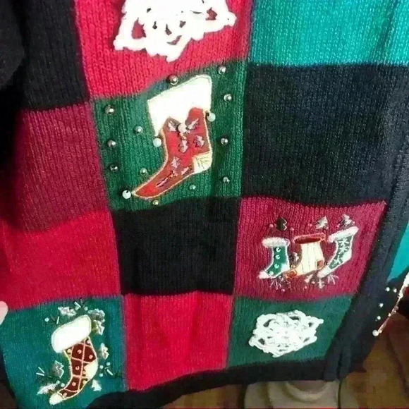 Victoria Jones Christmas‎ Stocking sweater Sz L - Picture 5 of 9
